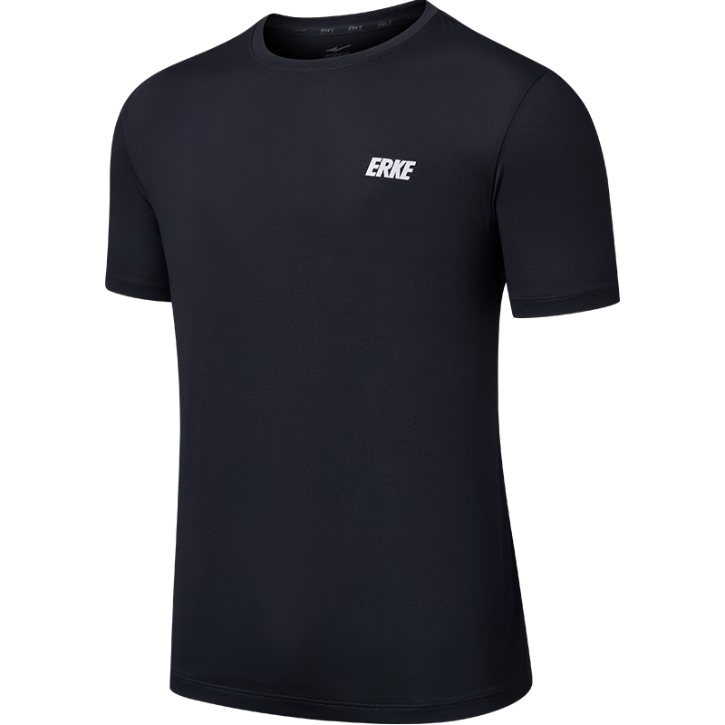 ERKE Men's Short Sleeve T-Shirt, Autumn Round Neck Quick-Dry Shirt, Cool Breathable Moisture-Wicking Sports Top for Men, Running Wear
