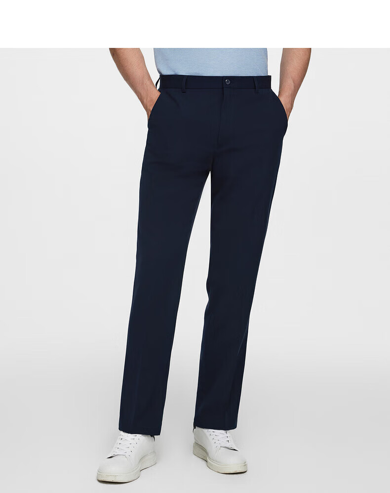 G2000 Men's Spring and Autumn Machine-Washable Easy-Care Crisp Four-Season Skin-Friendly Indigo Slim Fit Trousers 33 2