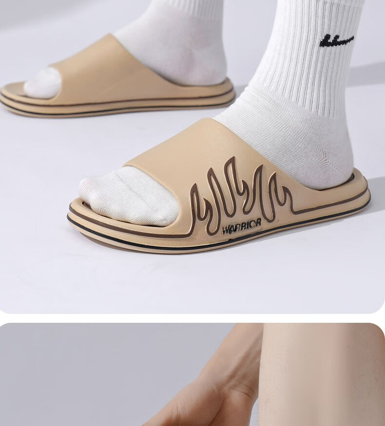Huili Sports Slippers for Men, Indoor And Outdoor Wear, Non-Slip, Lightweight Sandals, HL39561, White And Black, Size 44-45 16