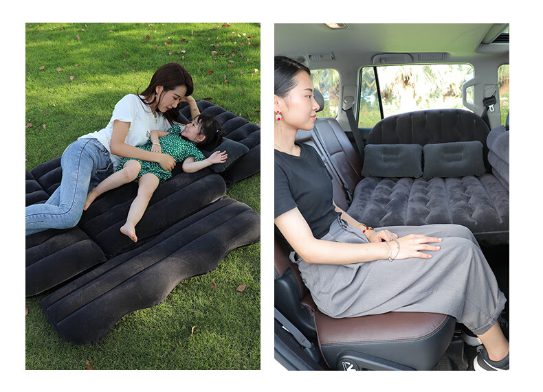 Adandyish Storage Bench Three-Sevenths Car Inflatable Bed, Car Sleeping Pad, Rear Seat Travel Mattress, Gray 16