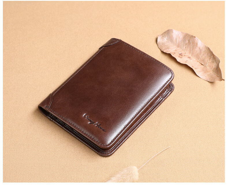 Viney Men's High-End Brand Wallet, Short Card Holder, ID Holder, Light Luxury Birthday Gift for Boyfriend, Husband, Father, Or Dad 6