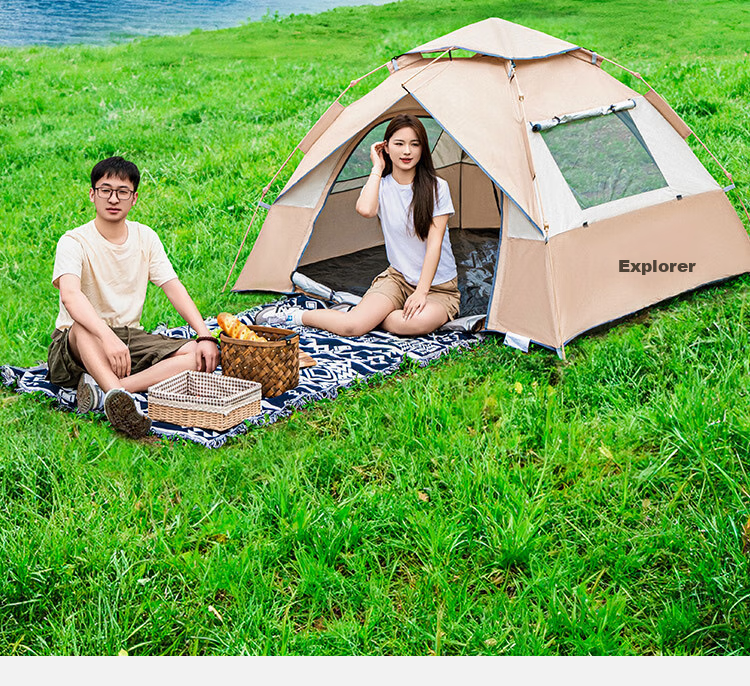 TAN XIAN ZHE Fully Automatic Sun Protection Tent, Outdoor Camping No-Setup Tent, Family Outing Camping Tent 2