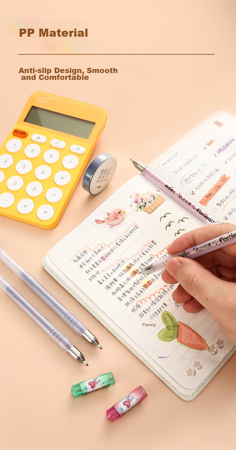 M&G Stationery, 1.0mm Flashing Colorful Gel Pens, Bullet Tip Signing Pens, Multi-Color Planner Pens, Ink Pens, 8 Pcs/box GP1311 Back-To Essential 6