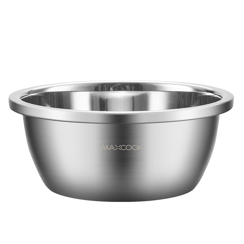 MAXCOOK 304 Stainless Steel Bowl Seasoning Bowl, Extra Large And Thick Mixing Bowl 30CM, Vegetable Washing Bowl Salad Bowl And Dough Mixing Bowl MCWA672