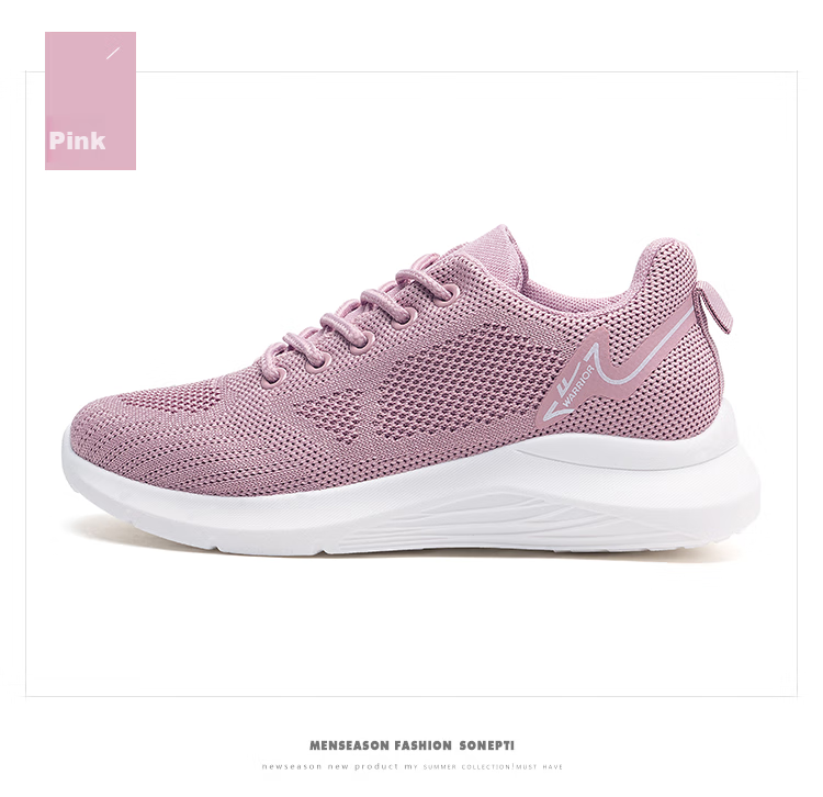 Warrior Spring And Autumn Breathable Comfortable Casual Mesh Mom Shoes KGHC452YD Purple Red 35 11
