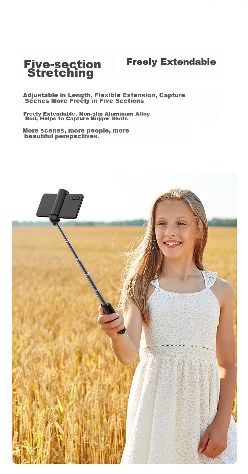 Bkayp Smartphone Selfie Stick, Handheld Mini Selfie Gadget, Portable Bluetooth Remote Control, Live Streaming And Photography Tool, Extendable Rotating Stable Anti-Shake Outdoor TikTok Video Shooting 9