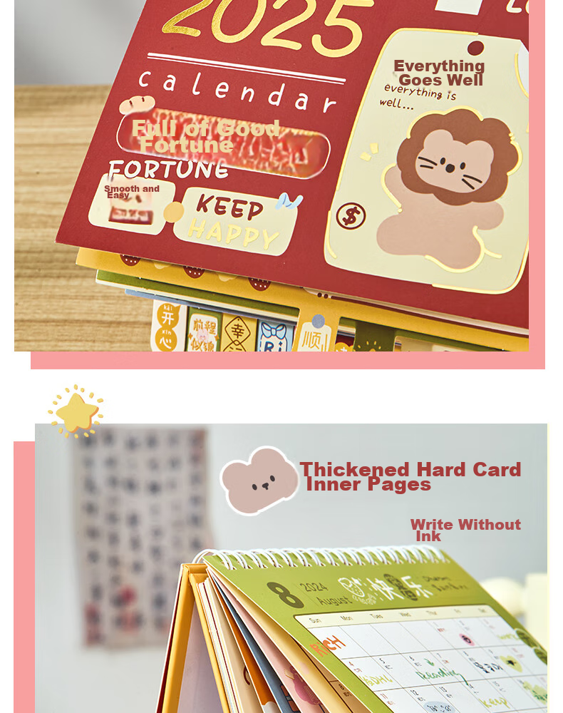 Class 3-2 2026 Creative Cartoon Lucky Desktop Calendar Small Ornament 2025 Monthly Planner Daily Countdown Memo Large Size 9