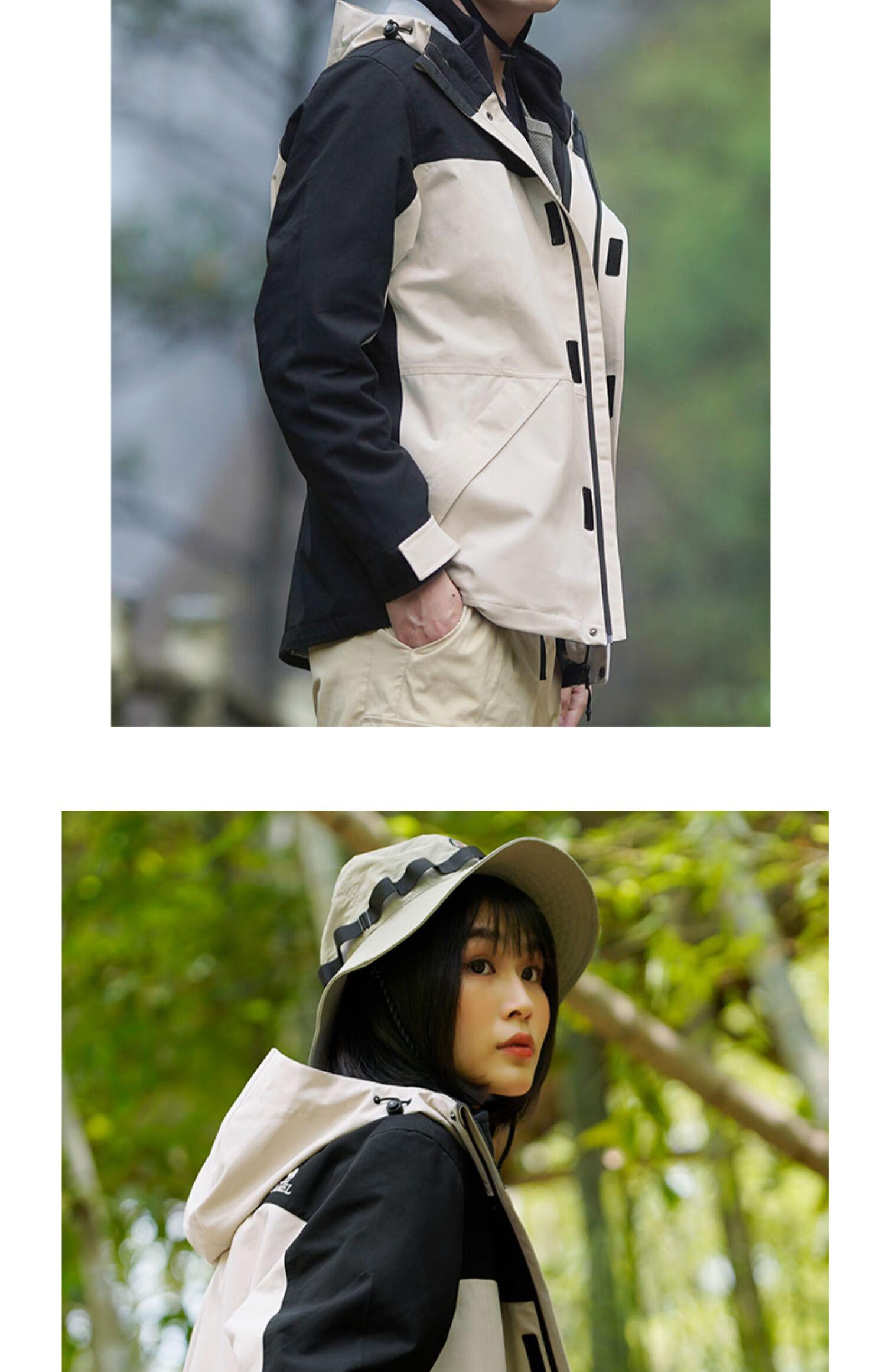 CAMEL 3-In Fleece Inner Liner Waterproof Detachable Mountaineering Jacket 60001 Oatmeal Gray/phantom Black, Men's S 22