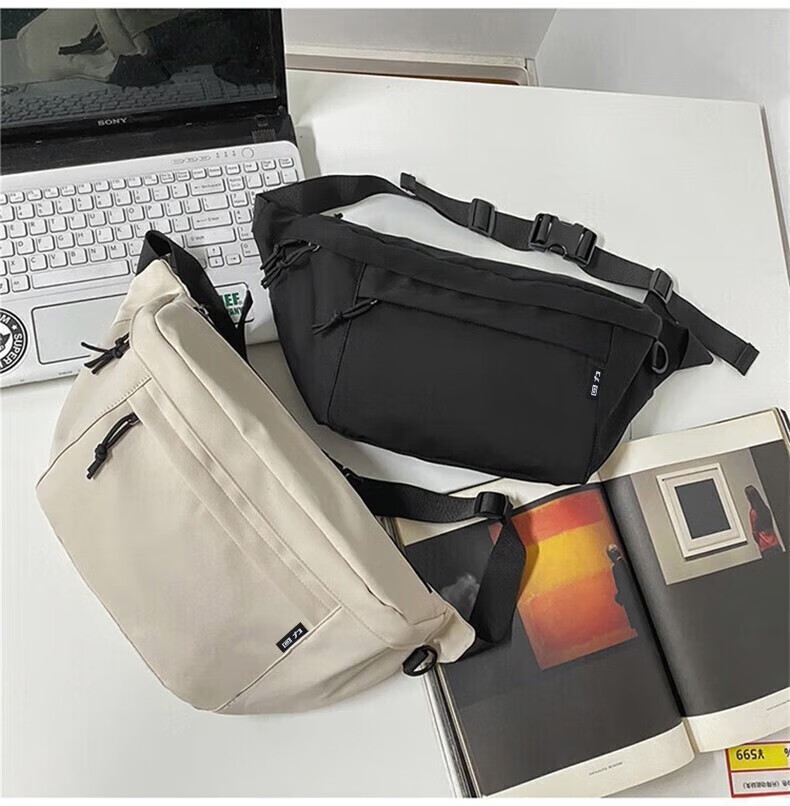 Warrior Crossbody Bag for Men, Trendy Hong Kong Style Chest Pack, Large Capacity Workwear-Style Casual Shoulder Bag, Cycling Sports Waist Pack, Chest Bag 16