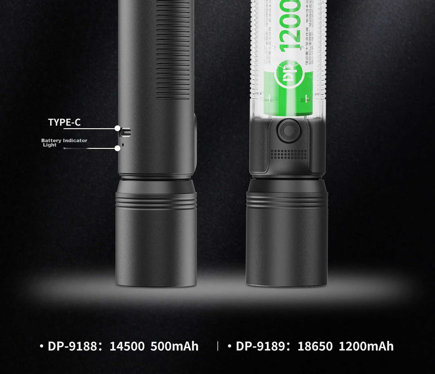 DP LED High-Intensity Zoomable Flashlight, Outdoor Lighting, Rechargeable Mini Compact Household Emergency Light, Cycling Lamp-9189 12