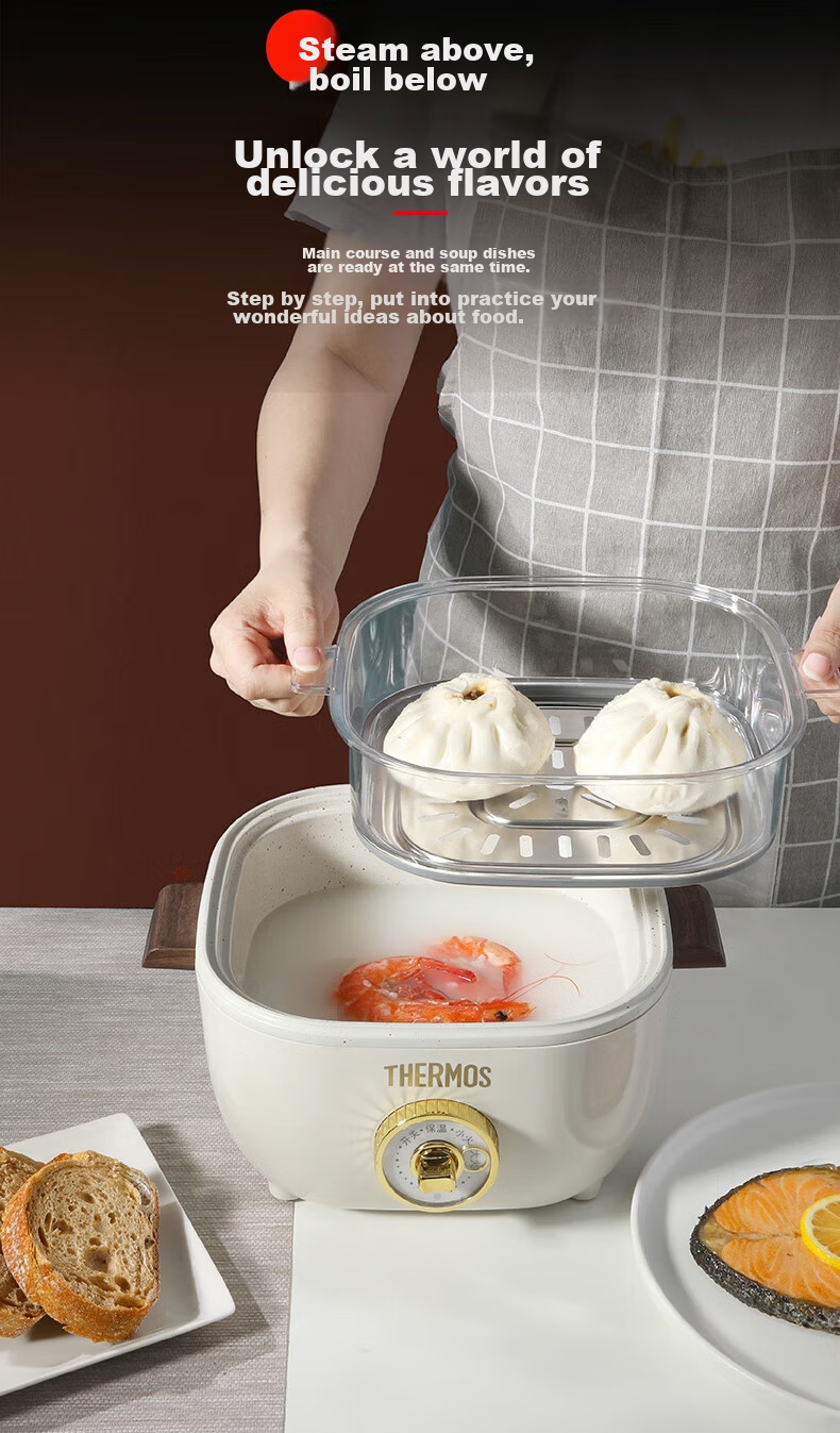THERMOS Multifunctional Electric Hot Pot, Detachable Electric Hot Pot, 3L EHA-4331A 3