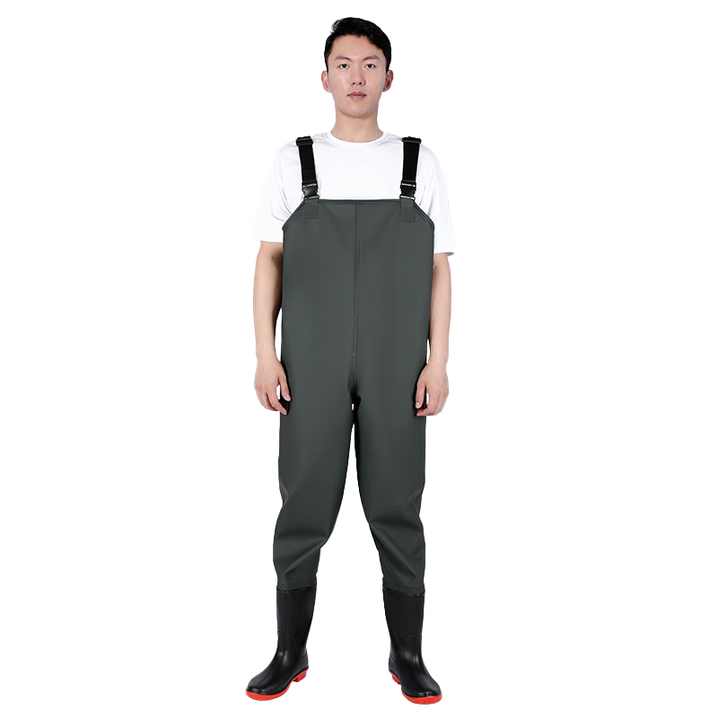 Gongtai Waterproof Fishing Pants Half-Length Rain Pants Unisex Waterproof Overalls Green Half-Length Size 39