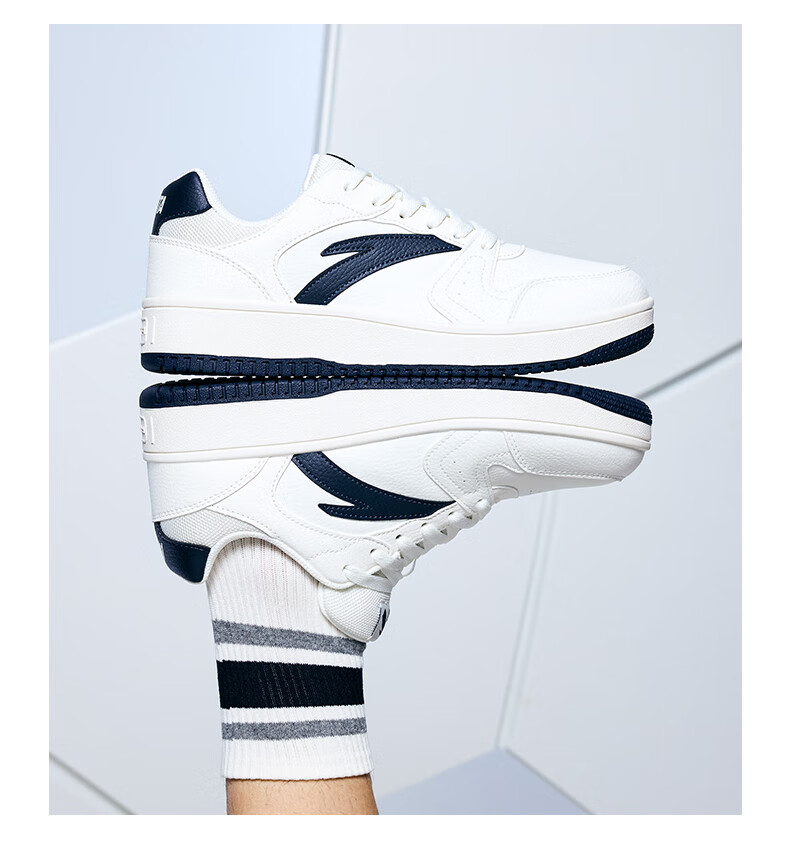 Anta Origin Year 2.0 | Men's Thick-Soled White Sneakers, Breathable Retro Casual Sports Shoes for Couples, Summer Height-Increasing Sneakers 13
