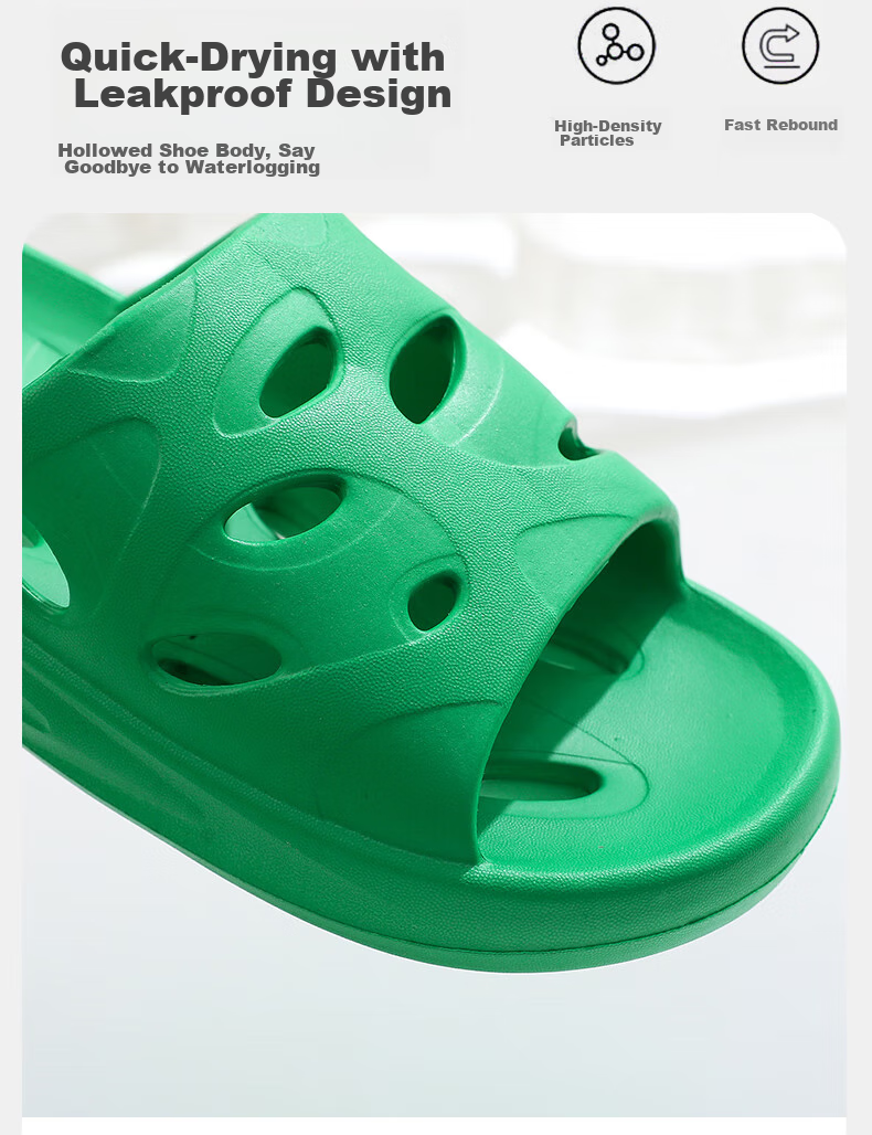 GUOLUOFEI Bathroom Slippers for Men And Women, Summer Indoor Shower Hollow Water-Draining EVA Bathroom Sandals, White, Size 40-41 4