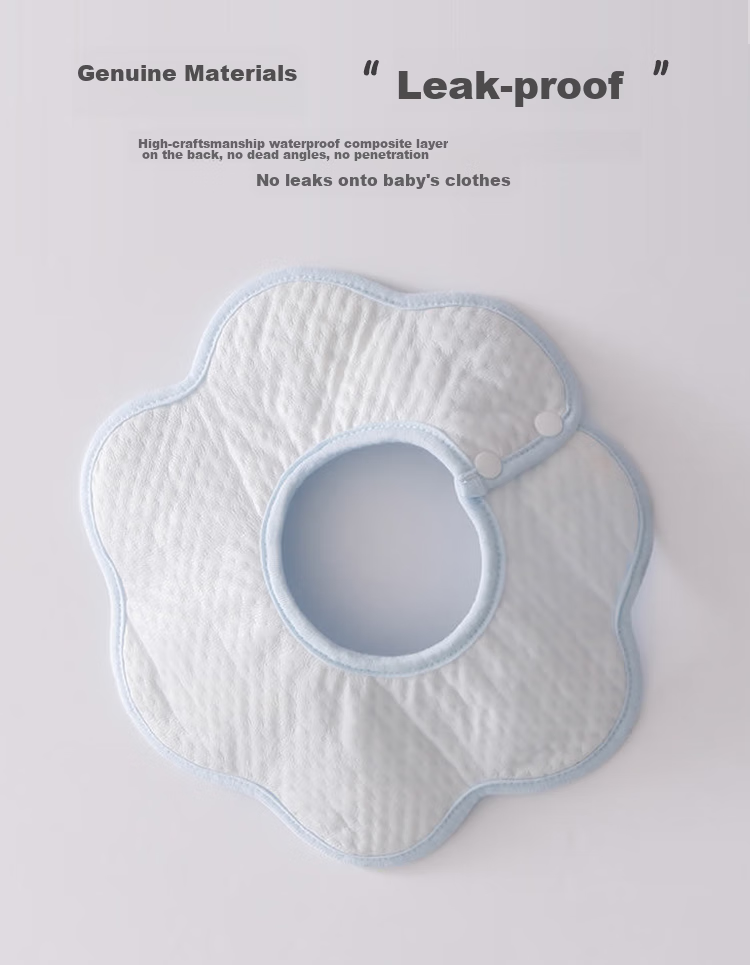 9I9 Baby Bib, Waterproof Drool Bib, Pure Cotton Surface, Rotatable Food Cover for Infants, 3 Pieces, Random Colors, A438 8