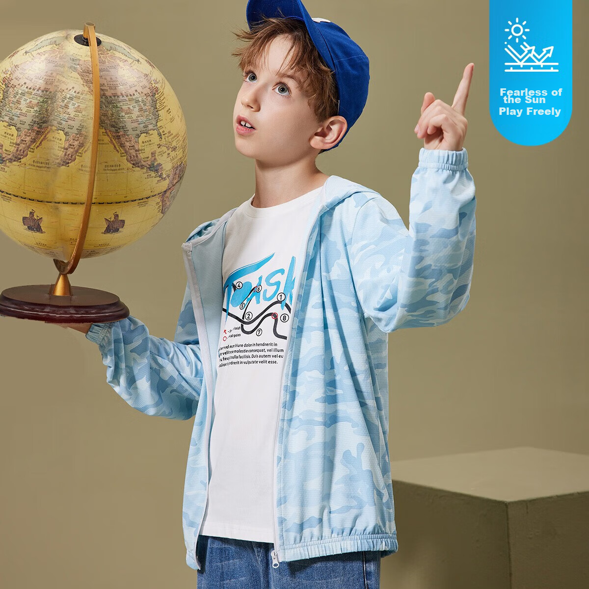 ASK JUNIOR Children's Outerwear Boys' Summer Jacket 2026 Thin Sports Casual Skin Coat Hooded Air Conditioning Wear Blue 120