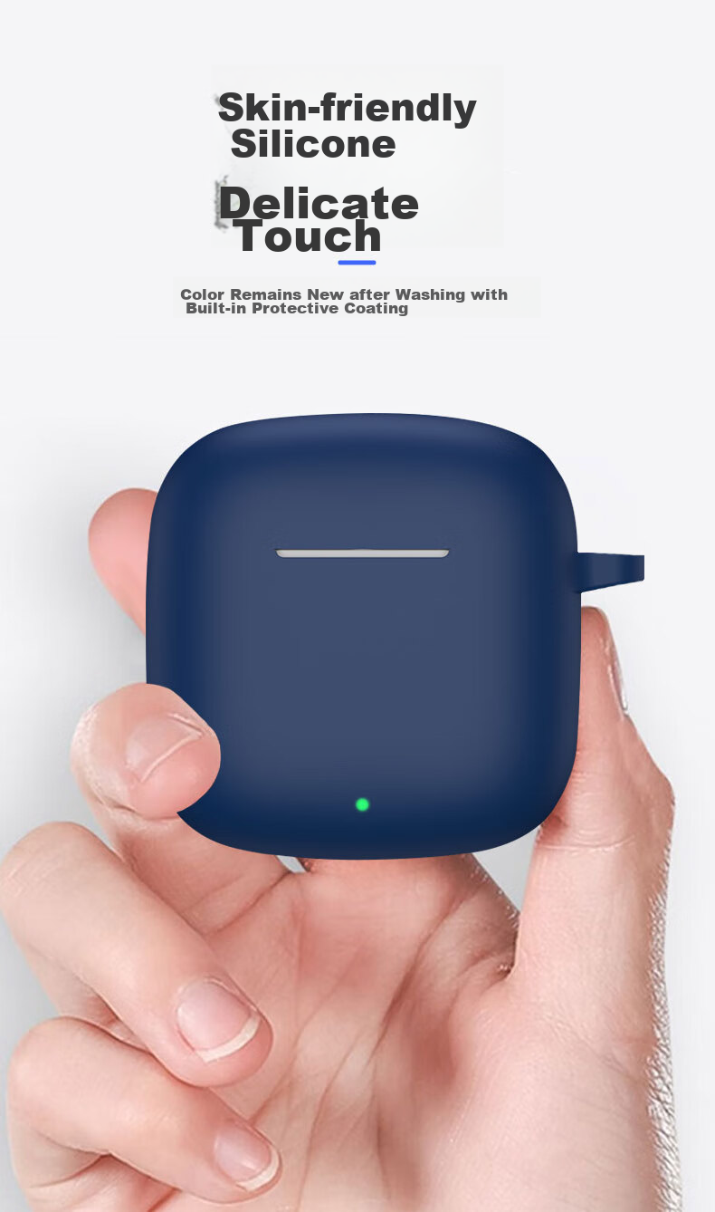 KMaxAI Compatible with Huawei FreeBuds SE2 Protective Case, Silicone Protective Cover with Hook, Second Generation TWS Charging Case, Frosted Simple Solid Color Soft Shell, Midnight Blue 3