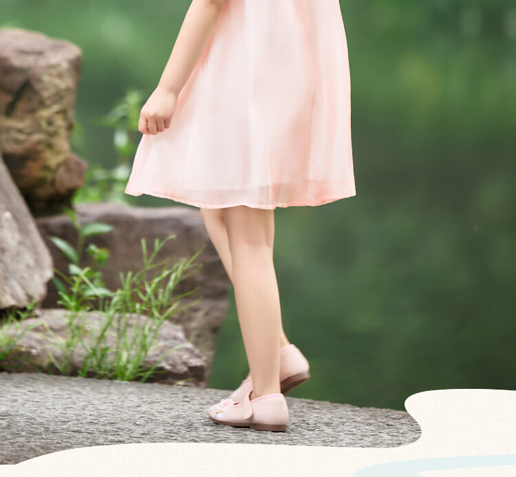 Classic Teddy Girls' Dress, Children's Hanfu, Big Kids' Improved Qipao, New Chinese Style Princess Dress, Pink, Size 160 5
