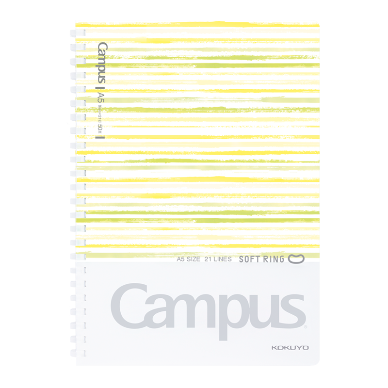 KOKUYO Campus Student Soft Spiral Notebook Journal Record Book, Shuicaixuyu, A5, 50 Sheets, Yellow WSG-SRDA550Y