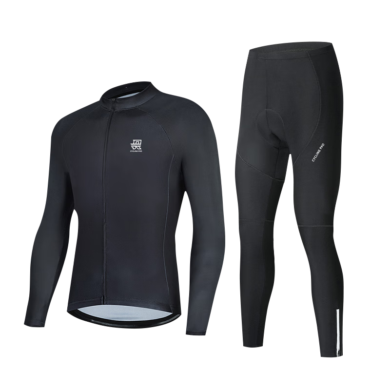 ROGTYO Bicycle Cycling Jersey for Men And Women, Spring And Autumn Long-Sleeve Set, Warm Mountain And Road Cycling Clothing, Riding Gear