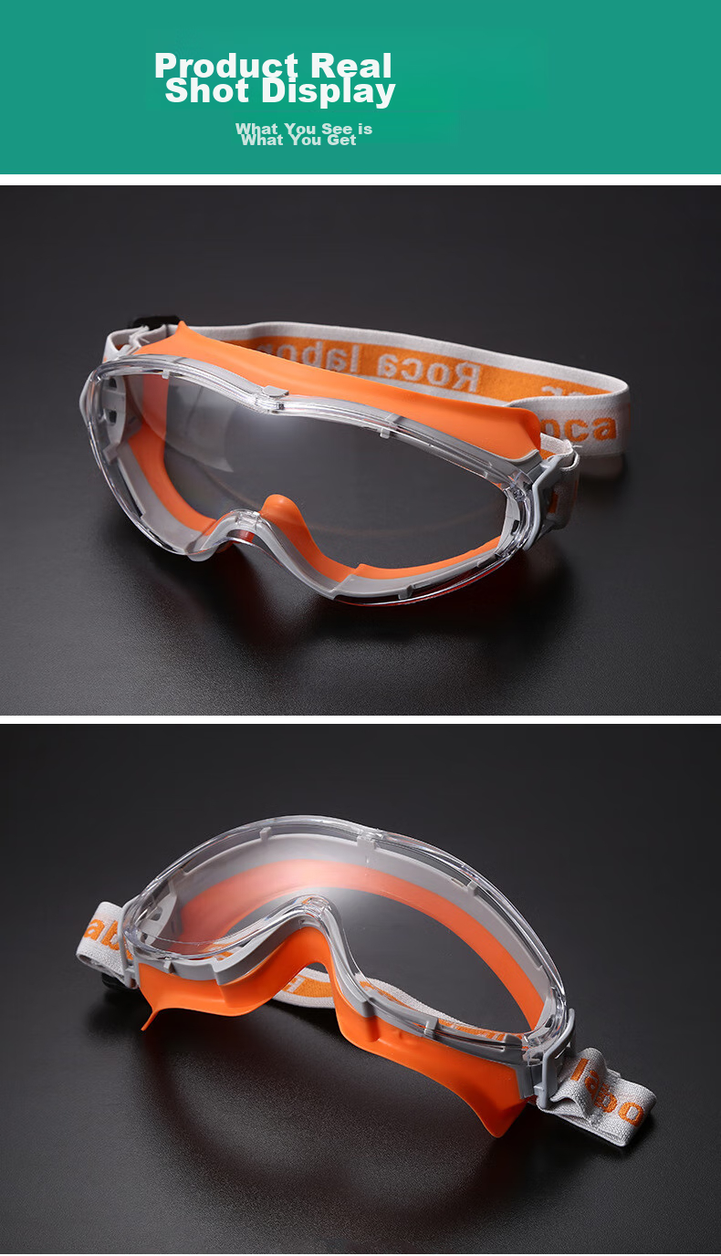 BAIGE Goggles, Pollen And Willow Catkin Protection, Fully Enclosed, Dust-Proof, Sand-Proof, Industrial Cutting Splash Protection, Anti-Fog Glasses, Orange 12