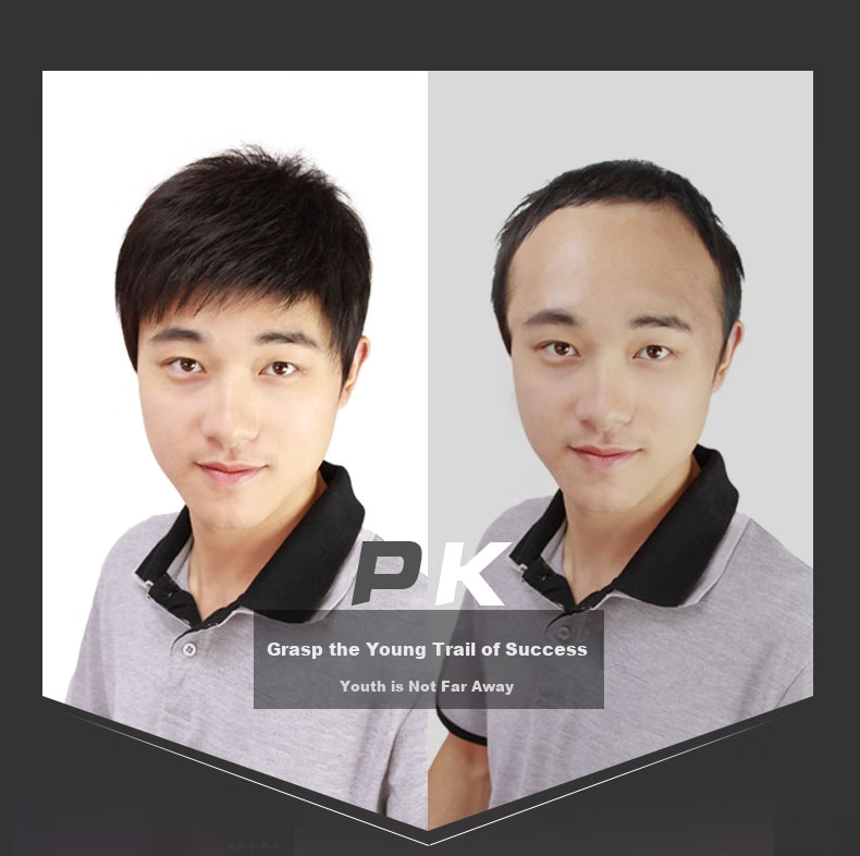 Baisitang Men's Short Hair Wig, Middle-Aged Man's Crew Cut, Short Straight Hair Full Head Cover, 100% Real Human Hair, Bald Head Wig Cover, Real Hair 4