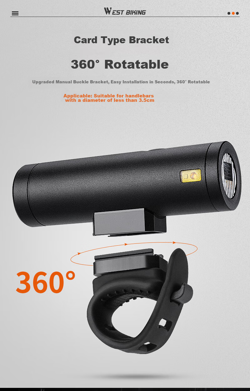 WestBiking Bicycle Light, Type-C Charging Front Light, Night Riding High Beam Flashlight, Waterproof Mountain Bike Cycling Equipment 13