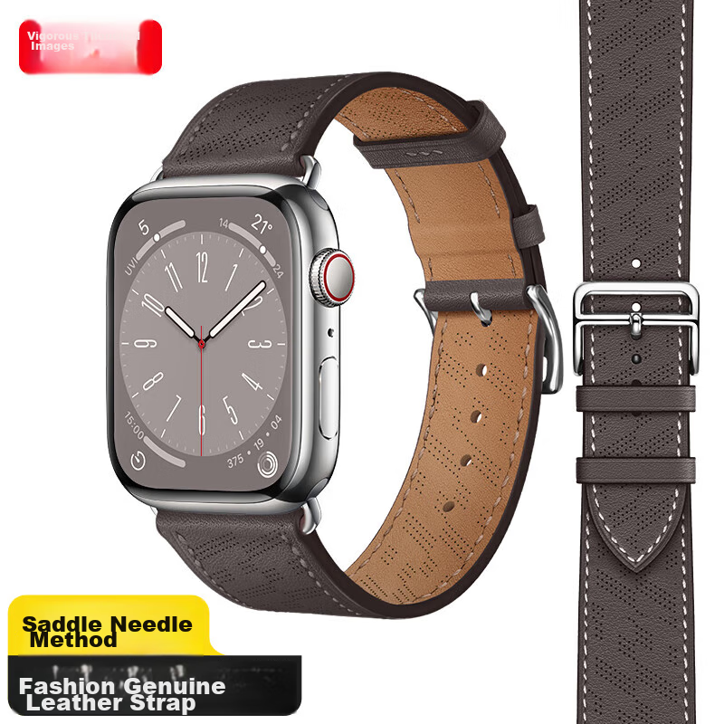 Weiqiantu [Genuine Leather Watch Strap] Compatible with Apple Watch Series 12/11, Genuine Leather Band for Apple IWatch Series 12/11/10/9 SE3/ultra4/3/2, Suitable for Men And Wome