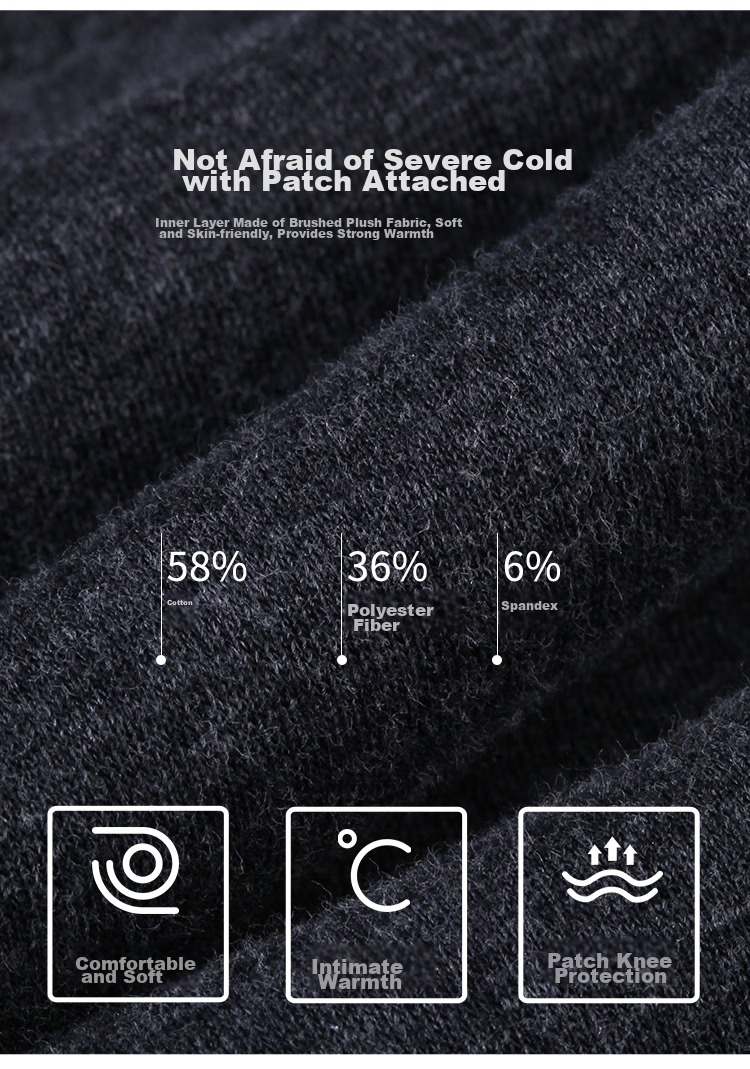 Yiershuang Autumn And Winter [4-Layer Thickened] Men's Patch Knee Warmers, Fleece-Lined Cotton Long Pants, Autumn Trousers for Me 3