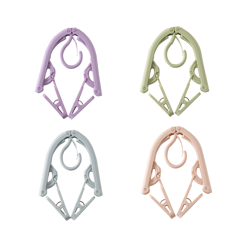 Youshiguang Portable Clothes Hangers for Bathroom, Foldable Travel Hangers for Business Trips And Travel, Plastic Hangers, Pack of 4