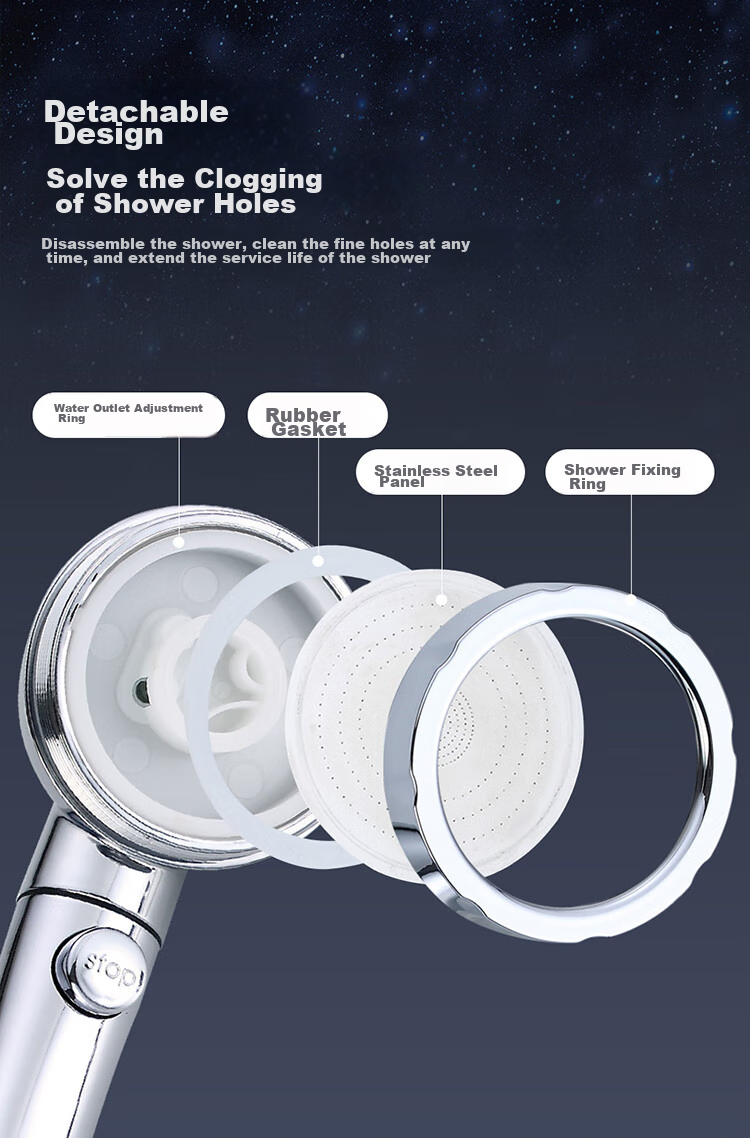 Larsd High-Pressure Shower Head Set, Handheld Shower Head, Shower Head And Flexible Hose Two-Piece Set LD3772 9