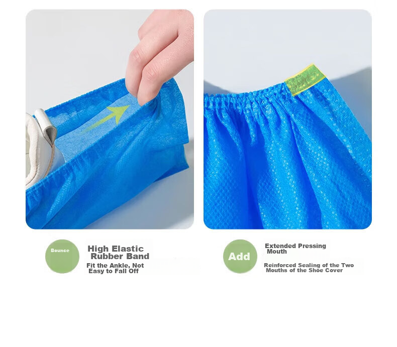 BWNK Disposable Shoe Covers, Non-Woven Fabric Shoe Covers [100 Pieces], Foot Covers, Thickened Breathable Enlarged Dust-Proof Non-Slip Wear-Resistant One Size Fits All 9