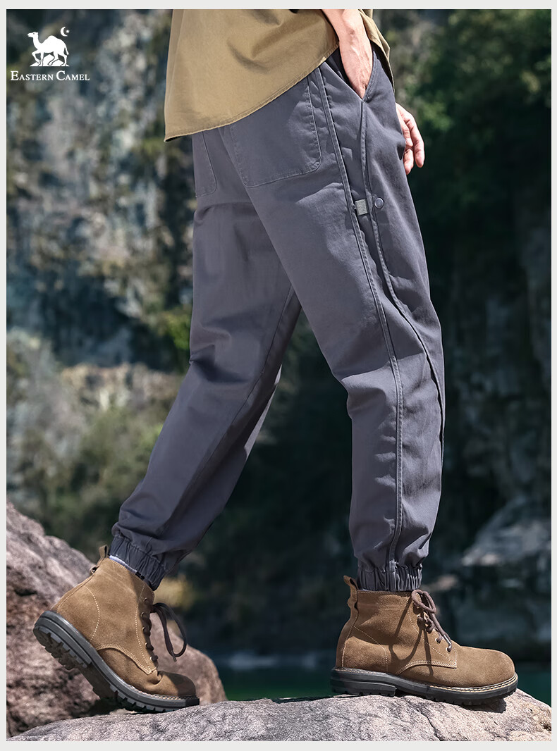 EASTERN CAMEL Casual Pants for Men, Spring And Summer Outdoor Sports Versatile Casual Tapered Cargo Pants Long Trousers, Khaki, L 20