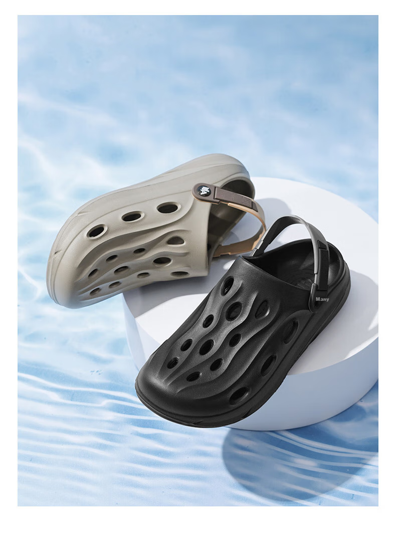 HLA Sandals, Men's Outdoor Hole Shoes, Beach Slippers K047/K061, Beige, Size 42/43 (Dual Size) 3