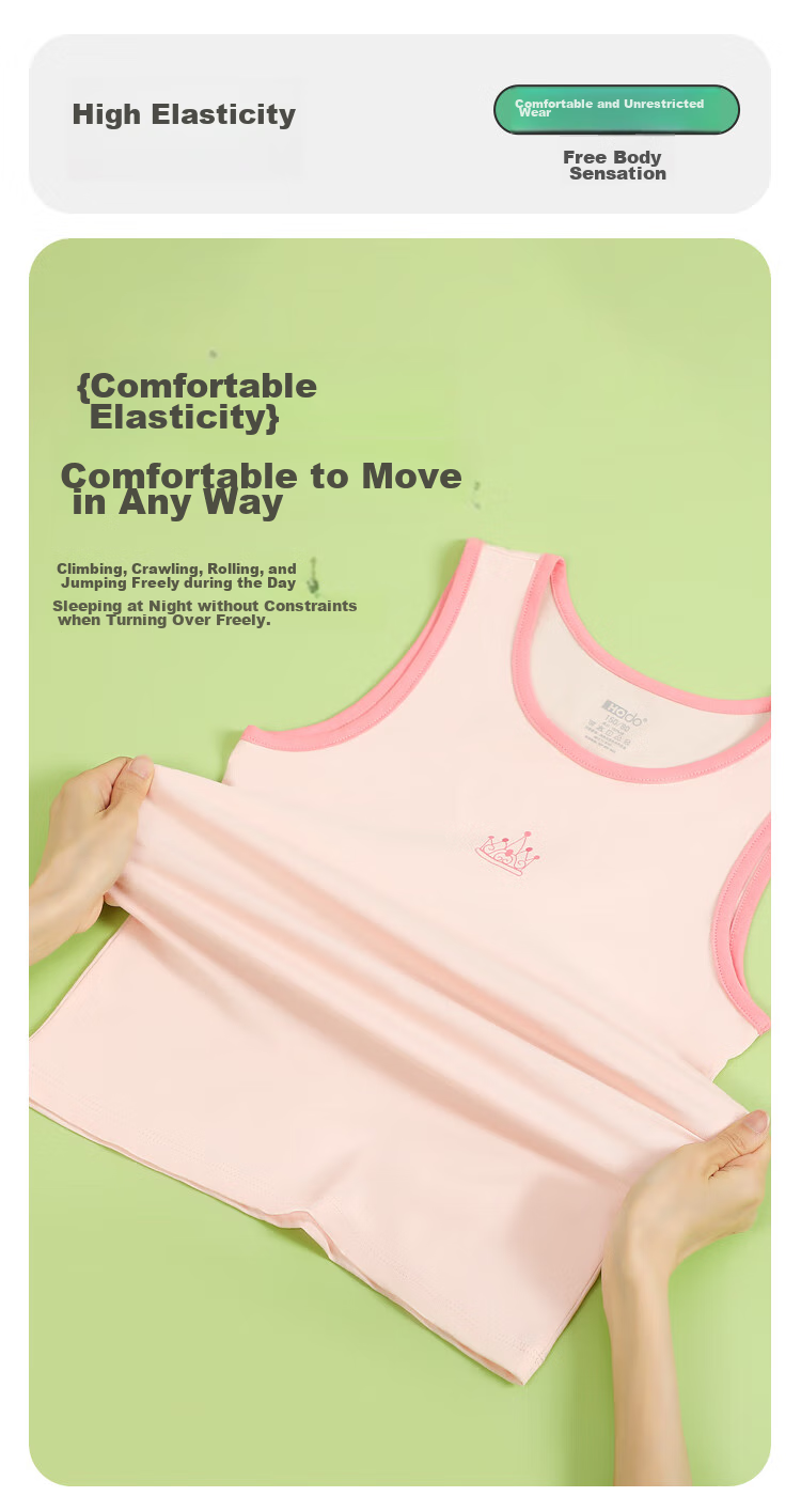 Hodohome Children's Tank Top for Girls, Summer A-Class Pure Cotton Thin Camisole, Cute Undershirt for Baby Girls, 802 160 7