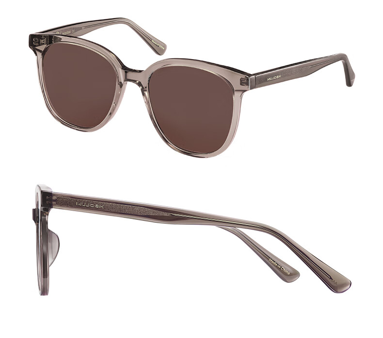 Mujiushi [Celebrity Style] Trendy Large Square Sunglasses, Face-Slimming, UV Protection, SK722 Obsidian Black 25