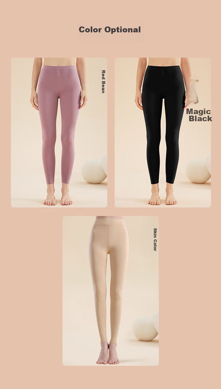 MiiOW Modal Autumn Pants for Women, Thermal Underwear, Ultra-Thin Face Mask Pants, Heating Silk Base Layer Pants, Slim-Fit Cotton Pants, Skin Color, Size L 28