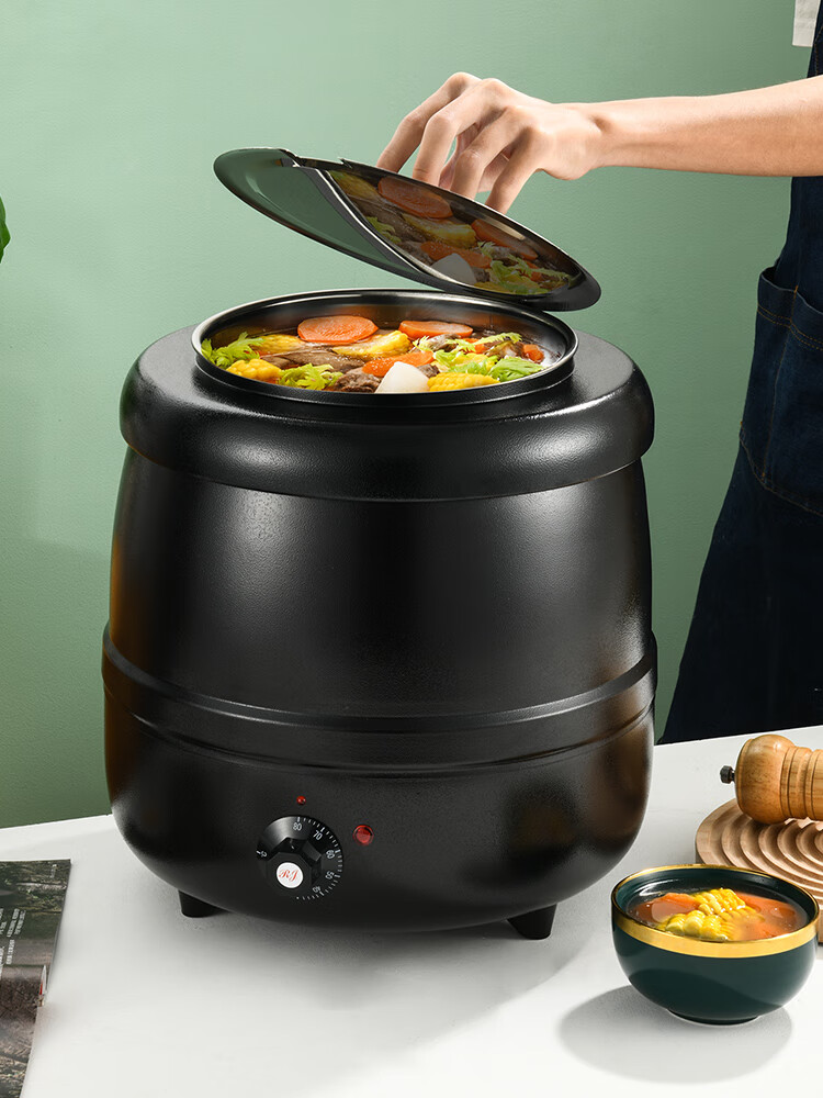Vinas 304 Stainless Steel 10L Commercial Electric Soup Warmer Buffet Hotel Heating Pot Congee Cooker 2