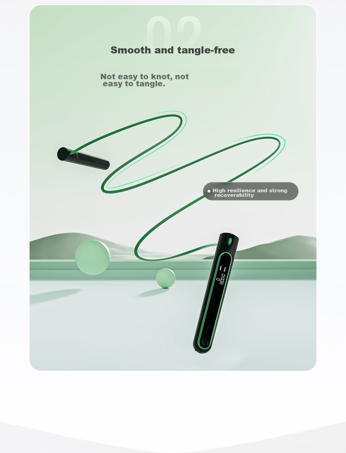 Keep Fat-Burning Weighted Jump Rope for Adults, Weight Loss Fitness Speed Rope - Cool Black Green/No Rope Small Ball 11