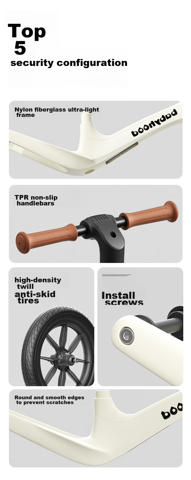 Babyhood Balance Bike for Children Aged 1-3 Balance Bike Toy Gift for Kids No Pedal Self-Propelled Scooter No Pump Required 10