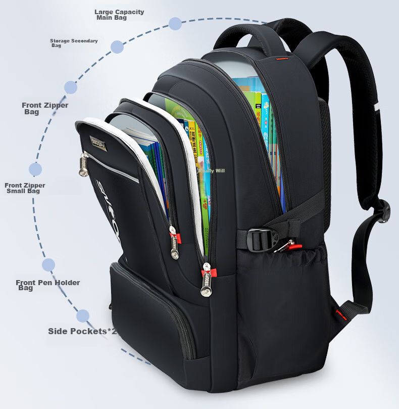 SNOOPY Backpack for Middle School Boys And College Students, Large Capacity Multifunctional Laptop Bag Travel Backpack, Blue 35L 19