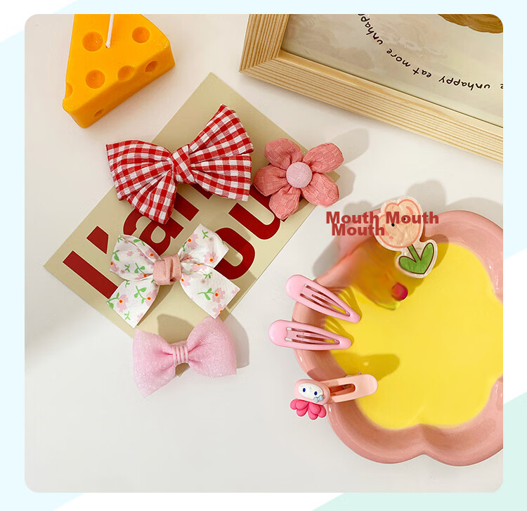 CHIMERA 9-Piece Children's Butterfly Hair Clips, Princess Baby Side Clips, Flower Hair Accessories, Girls' Mid-Autumn Festival Gift 13