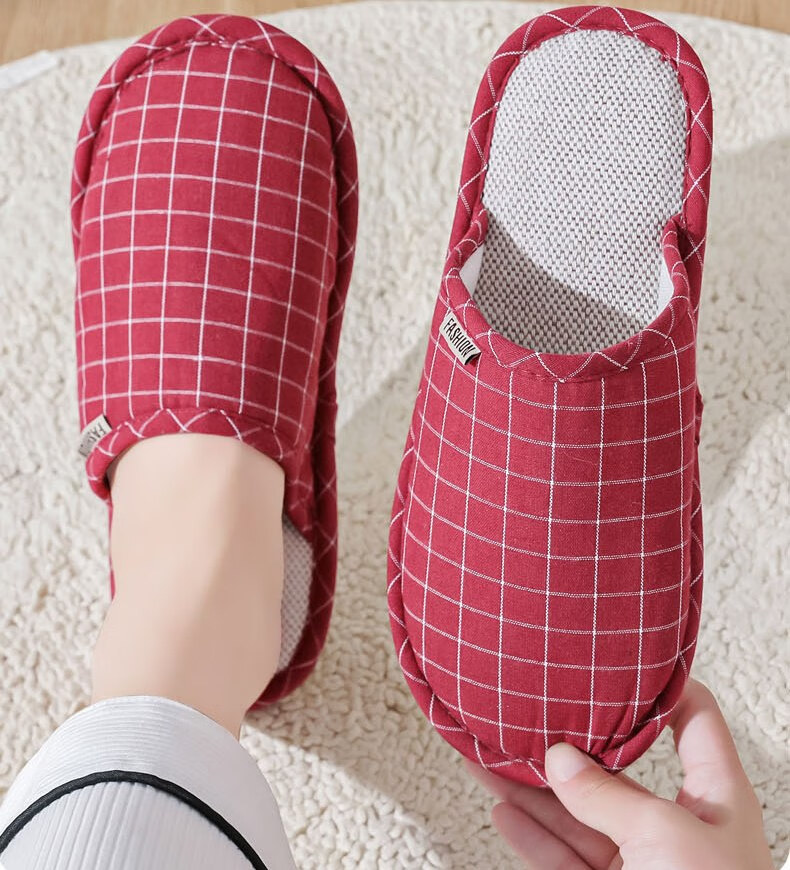 Huameijianbu Versatile Thick-Soled Couple Cotton Slippers for Indoor And Outdoor Use, Fleece-Lined Warm Cotton Slippers HM2258 Brown Size 44-45 5