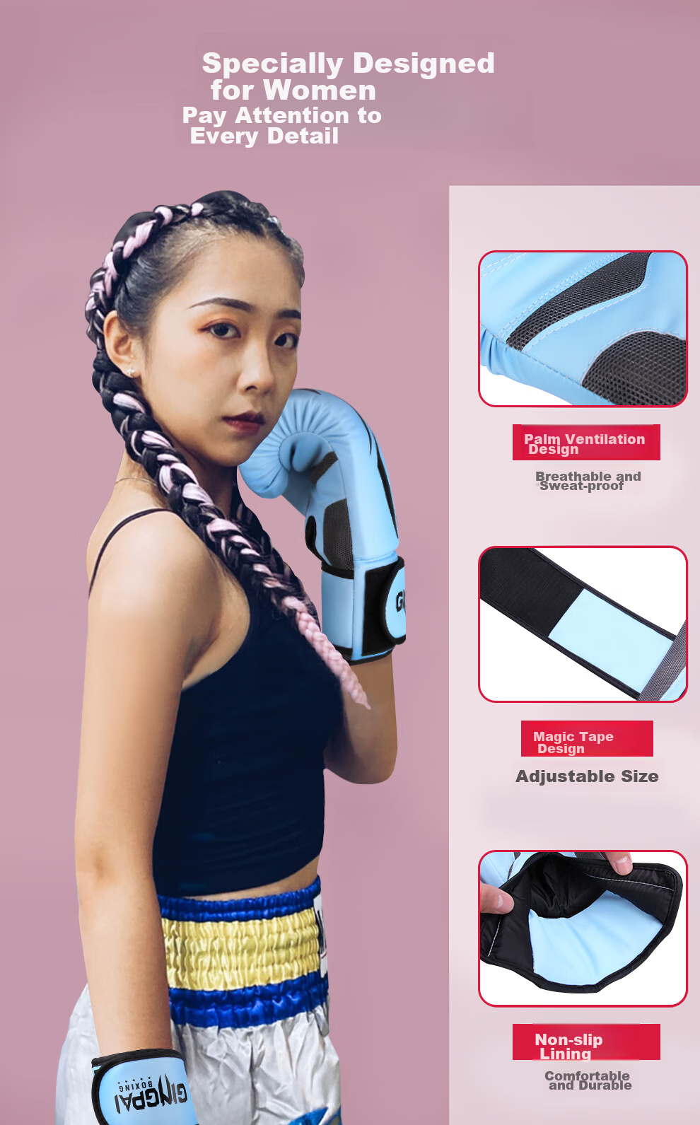 Jingpai Boxing Gloves, Hand Target, Foot Target for Adults And Children, Parent-Child Set, Punching Bag, Training Target for Muay Thai And Fighting, 6oz 4