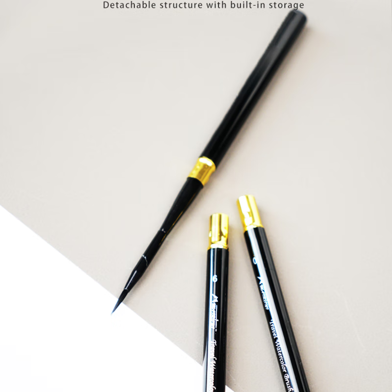MAIRTINI Black Swan Travel Watercolor Brush, Nylon Bristle, Portable Metal Handle, Paint Brush, Professional Art Student Painting No. 1 Single Piece, Academy Grade MQ417-01 8