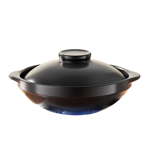 CERAMICS Ceramic Pot for Claypot Rice, Soup, Stew, Wide-Mouth Earthenware Pot, Heat-Resistant, Dry-Burning without Cracking, Suitable for Gas Stove, 3L Capacity