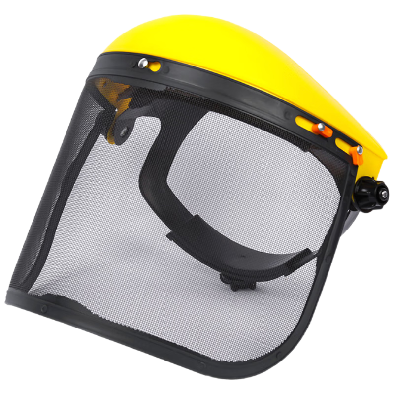 BAIGE Explosion-Proof Grass Cutting Face Shield, Lawn Mower Protective Mask, Protective Gear Helmet, Dust-Proof Pesticide Application Protective Goggles, Explosion-Proof Special Face Shield, Wire Mesh Face Shield, Yellow, CW644076