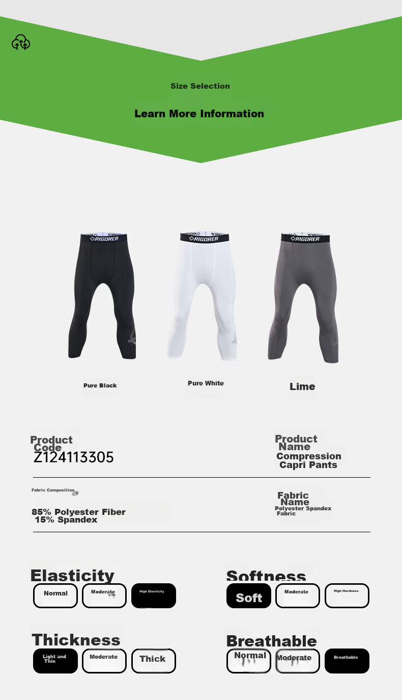 RIGORER Basketball Compression Shorts, Fitness Leggings for Men, Tight-Fitting Base Layer Pants, Training Running Gym Sports Long Pants for Me 5