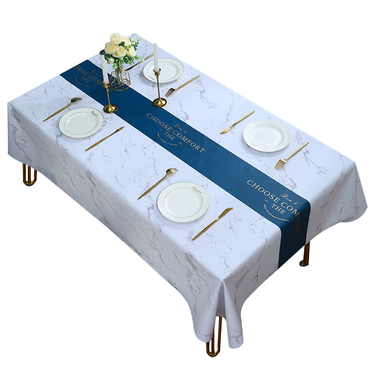 Mihua Tablecloth, Waterproof, Oil-Proof, Scald-Resistant, Washable, Heat-Resistant, Long Rectangular Tablecloth for Restaurants, PVC Table Mat, Dining Mat, Seine River Side