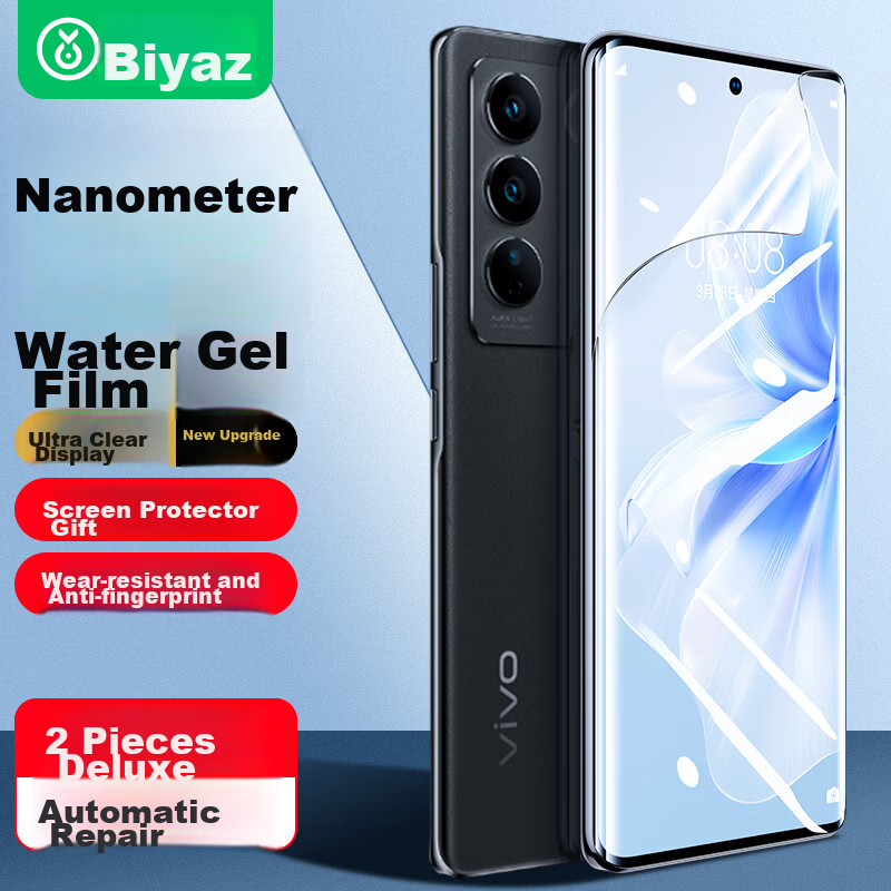 BIAZE [Nano Full Screen 2 Pieces] Hydrogel Film for Vivo S19Pro, Soft Screen Protector for S18/17/16/pro/17e Phones, HD Anti-Fingerprint Non-Tempered Protective Film JM526